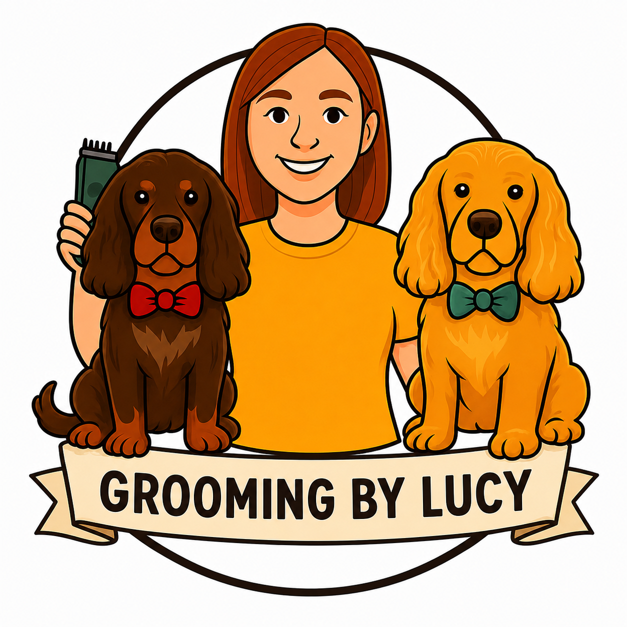 Lucy with Jake and Barney — Grooming by Lucy